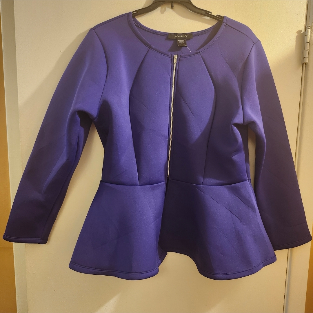 Ashley Stewart Purple Neoprene Brand New Jacket Sz 18 Ashley Stewart Purple Neoprene Brand New Jacket Sz 18